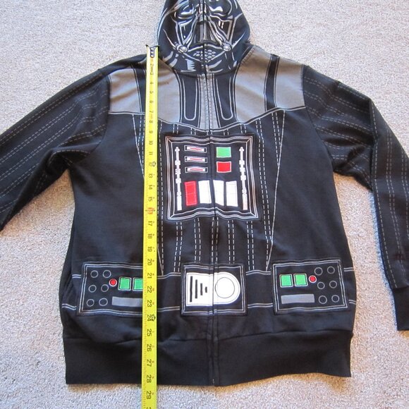 Star Wars Mens Black Hoodie Zipper Sweatshirt Screen Printed Darth Vader Size XL - Picture 10 of 14